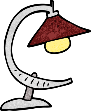 Bir insan tarafından çizilmiş karalama masası lambası.