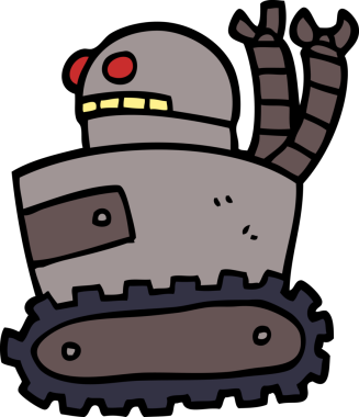 Bir insan tarafından çizilmiş karalama robotu.