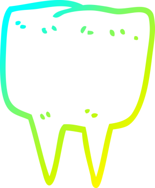 Bir insan tarafından çizilmiş bir çizgi film dişinin soğuk gradyan çizimi.