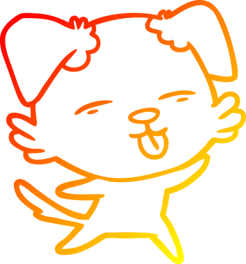 İnsan tarafından çizilmiş bir çizgi film köpeğinin sıcak çizgi çizimi.