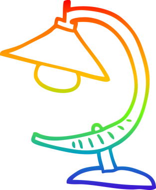 gökkuşağı gradyan çizgi çizimi bir insan tarafından çizilmiş garip bir lamba