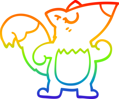 gökkuşağı gradyan çizimi bir çizgi insan tarafından çizilmiş kendine güvenen sincap