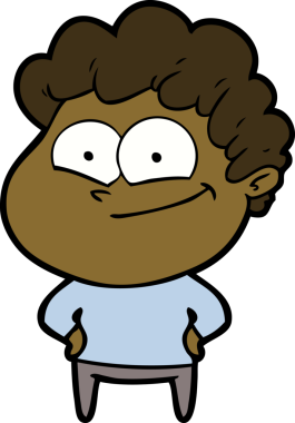 Bir insan tarafından çizilmiş mutlu bir adam.