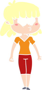 Bir insan tarafından çizilmiş düz renkli bir karikatür.