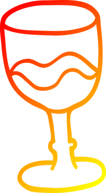 Bir insan tarafından çizilmiş kırmızı şarap karikatürünün sıcak gradyan çizgisi