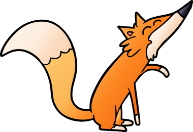 bir insan tarafından çizilmiş tilki çizgi filmi