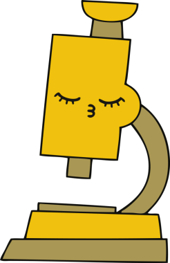 Bir insan tarafından çizilmiş güzel bir mikroskop çizimi.