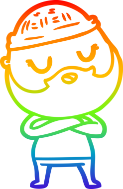 Bir insan tarafından çizilmiş sakallı bir karikatür çizimi.