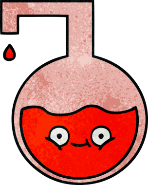 Bir insan tarafından çizilmiş bir bilimsel deneyin retro grunge doku karikatürü