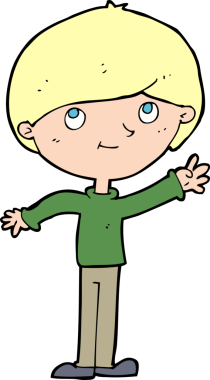 Bir insan tarafından çizilmiş mutlu çocuk çizgi filmi.