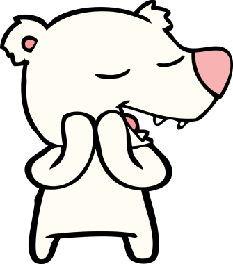 Bir insan tarafından çizilmiş kutup ayısı çizgi filmi.