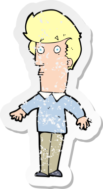 Bir insan tarafından çizilmiş bir karikatürün gerilimli çıkartması.