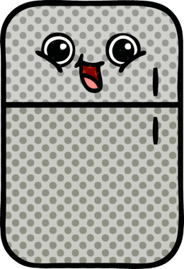 Bir insan tarafından çizilmiş buzdolabı karikatürü.