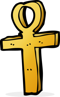 bir insan tarafından çizilmiş çizgi film ankh sembolü