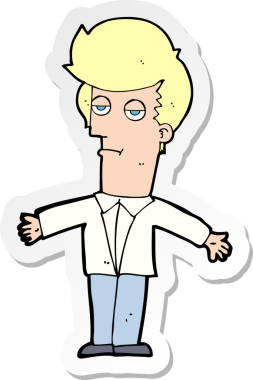 Bir insan tarafından çizilmiş sıkılan bir çizgi filmin çıkartması.