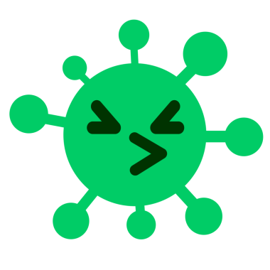 Bir insan tarafından çizilmiş sinirli kuş virüsü.