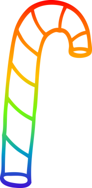 Bir insan tarafından çizilmiş pembe baston şekerlerin çizgi çizimi.