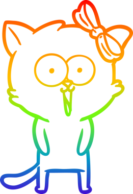 gökkuşağı gradyanı çizimi bir insan tarafından çizilmiş çizgi film kedisi