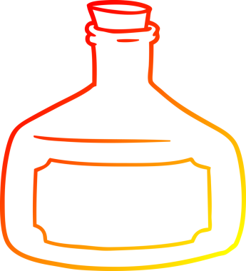 Bir insan tarafından çizilmiş eski bir şişe karikatürü.