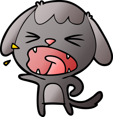 Bir insan tarafından çizilmiş şirin bir köpek havlaması.