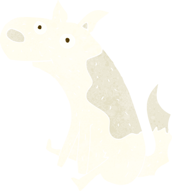 Bir insan tarafından çizilmiş çizgi film köpeği.