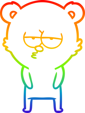 Bir insan tarafından çizilmiş, sıkılmış bir kutup ayısının çizdiği gökkuşağı gradyanı çizimi