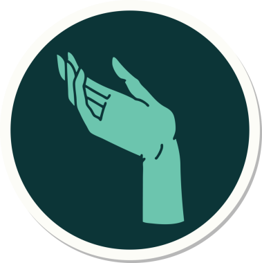 Bir insan tarafından çizilmiş geleneksel bir el dövmesi çıkartması.