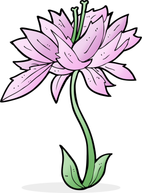 Bir insan tarafından çizilmiş karikatür çiçeği