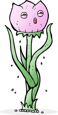 Bir insan tarafından çizilmiş karikatür çiçeği