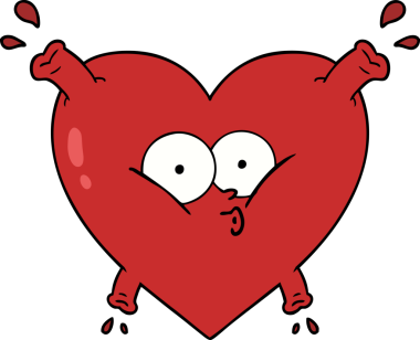 Bir insan tarafından çizilmiş karikatür kalp.