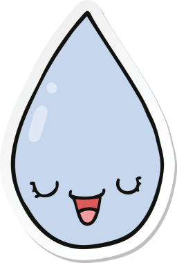 Bir insan tarafından çizilmiş karikatür yağmur damlası.