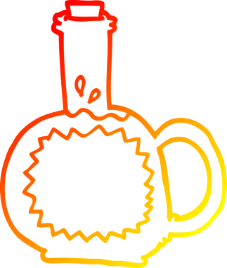 Bir insan tarafından çizilen akçaağaç şurubunun sıcak çizgi çizimi