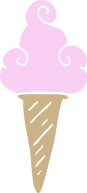 Bir insan tarafından çizilmiş karikatür dondurması.