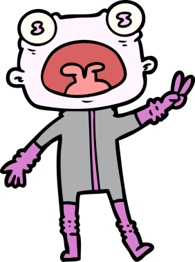 Bir insan tarafından çizilmiş garip uzaylı dalgaları.