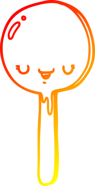 Bir insan tarafından çizilmiş bir şeker lolipopunun sıcak çizgi çizimi