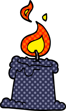 Bir insan tarafından çizilmiş karikatür yanan mum.