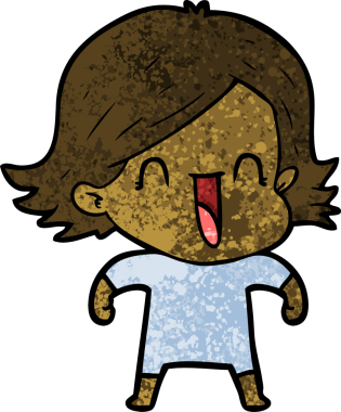 Bir insan tarafından çizilmiş mutlu bir kadın.