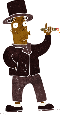 Bir insan tarafından çizilmiş sigara içen beyefendi.