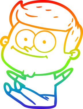 Bir insan tarafından çizilmiş mutlu bir adamın çizgi çizimi.