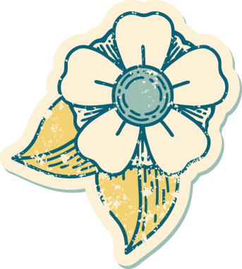 Bir insan tarafından çizilmiş bir çiçeğin sembolik dövmesi.