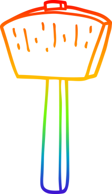 gökkuşağı gradyan çizgi çizimi bir insan tarafından çizilmiş bir çekiç