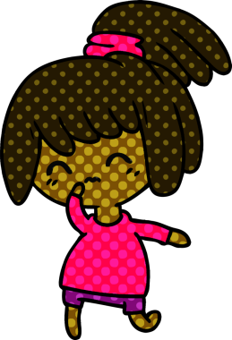 Bir insan tarafından çizilmiş tatlı bir kawai kızının serbest çizimi.