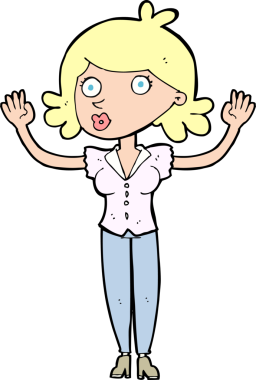 Bir insan tarafından çizilen karikatür kadın teslim oluyor.