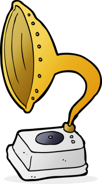 bir insan tarafından çizilmiş karikatür fonografı