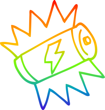 gökkuşağı gradyan çizgi çizimi bir insan tarafından çizilmiş tamamen şarj edilmiş bir pil