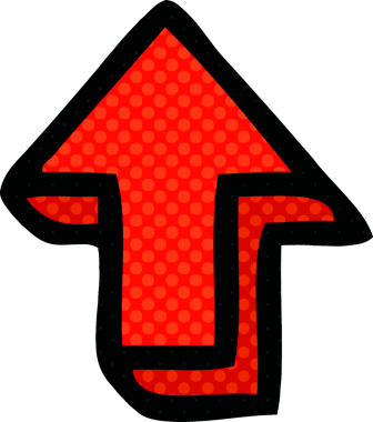 bir insan tarafından çizilmiş bir okun çizgi roman tarzı