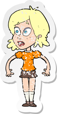 Bir insan tarafından çizilmiş bir karikatürün gerilimli çıkartması.