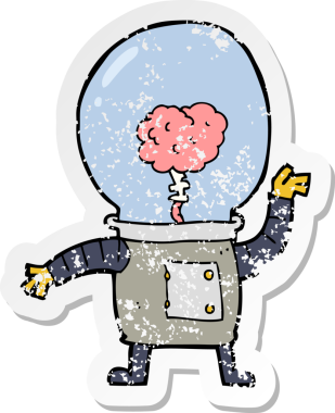 Bir insan tarafından çizilmiş robot robot robot robot çıkartması.