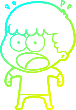 Bir insan tarafından çizilen bir karikatürün soğuk gradyan çizimi.