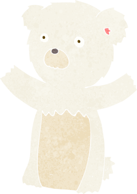 bir insan tarafından çizilmiş kutup ayısı yavrusu.